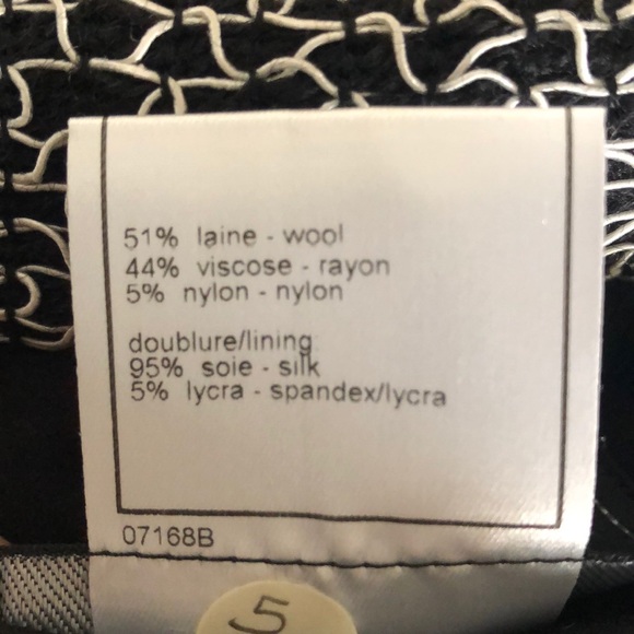 Chanel Boutique 98 Black/White Wool Jacket Blazer - Picture 8 of 8